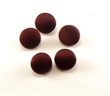 FIVE 5/8" Burgundy Satin Fabric Covered Shank Buttons