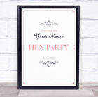 Pink And Blue Swirl Border Welcome To Hen Personalised Event Party Sign