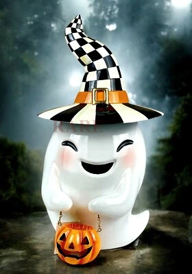 Calabaza iluminada Mackenzie-Childs Boo Ghost solo nueva Foto 1 de 4