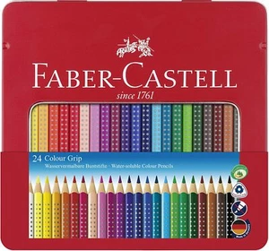 Faber-Castell Colour Grip Colouring Pencils in Gift Tin - 24 Assorted Colours - Picture 1 of 2