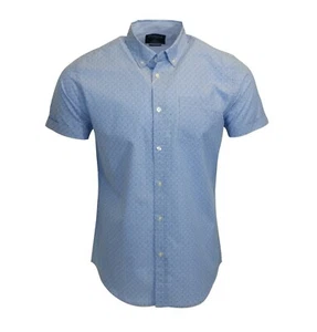 Camisa informal SS C114 C114 de algodón calidad verano estampado azul con estampado azul de algodón marca UE - Imagen 1 de 3