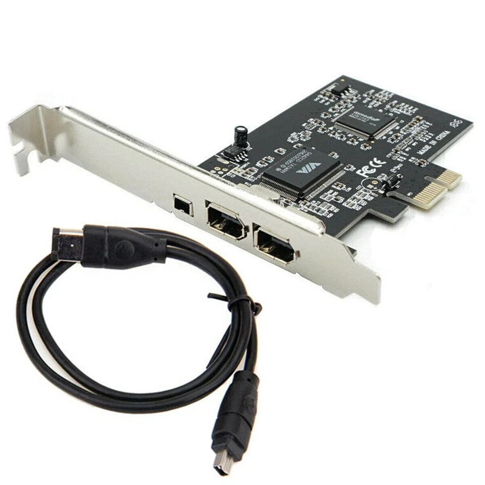 PCIe Pci-e FireWire IEEE 1394 2 1 3 Port Controller Card for Desktop PC
