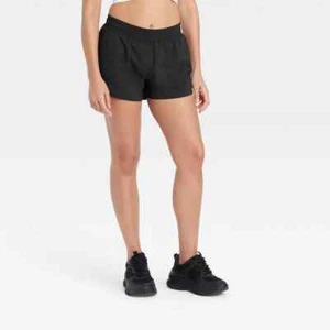Pantalones Cortos Tejidos de Tiro Medio para Correr 3" - Todo en Movimiento | Para Mujer GRANDES | Negros Simple Nuevos con Etiquetas - Imagen 1 de 5