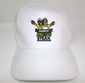 Pardon My Cheesesteak Mütze weiß mit gesticktem Design Barhocker Sport Einheitsgröße - Bild 1 von 10