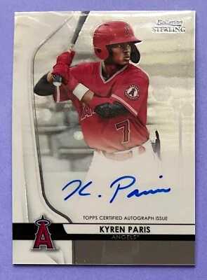 2020 Bowman Sterling Kyren Paris On-Card Auto #BSPA-KP - LAA Rookie - Image 1 of 3