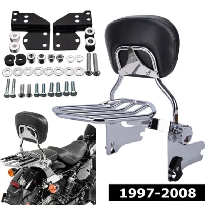 Backrest Sissy Bar+Luggage Rack /Docking For Harley Road King Street Glide 97-08 - Image 1 of 4