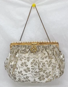Bolso de noche antiguo francés brocado años 20 - Imagen 1 de 12