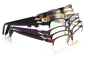 CZ002 Half Rimless Frames Blue Block Reading Glasses/Bifocal/Progressive Lenses - Picture 1 of 13