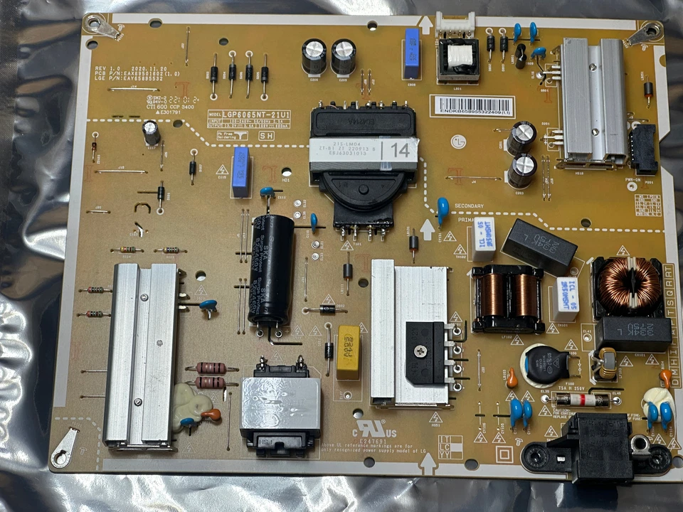 LG 65NANO75UPA Power Supply Board LGP6065NT-21U1 EAX69501602(1.0) EAY65895532