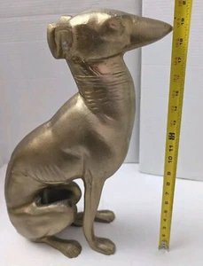 19" Gold Colored Greyhound Statue Metal - Picture 1 of 8