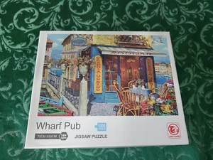HAO XANGO Wharf Pub 1000 Piece Jigsaw Puzzle ALL COMPLETE Large Poster Included - Picture 1 of 2