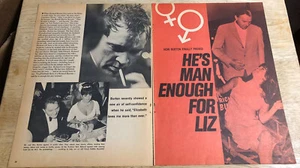 1966 RICHARD BURTON, ELIZABETH TAYLOR - Vintage Magazine 2-Page Article - Bild 1 von 1