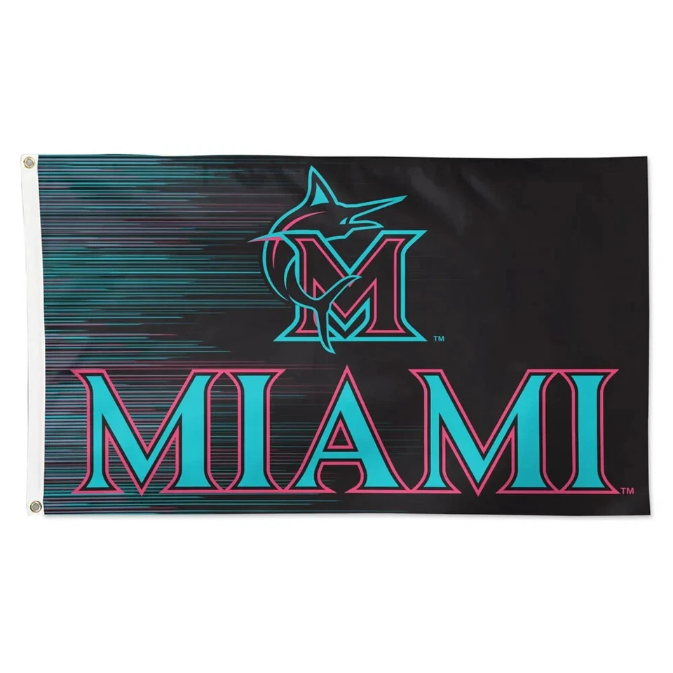 MIAMI MARLINS CITY CONNECT 3'X5' DELUXE FLAG NEW WINCRAFT 👀 - Image 1 of 1