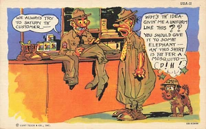 USA - 11Ray Walters Military Bad Uniform Curt Teich Postkarte - Bild 1 von 2
