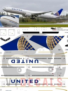 V1 Decals Boeing 777-300 United Airlines for 1/144 Revell Model Airplane Kit - Picture 1 of 8