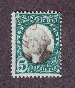 US RB5a 5c Proprietary Revenue Used w/ Manuscript Cancel SCV $175 - Picture 1 of 2