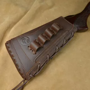 Leather Canvas Rifle Ammo Buttstock Shotgun Cartridge Holder Cover Hunting - Picture 1 of 83