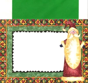 Merry Christmas Folk Kris Kringle Santa Claus Photo Holder Cards - Set of 6 - Picture 1 of 3