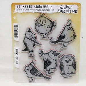 Tim Holtz Bird Crazy Stamp Set CMS212 Red Rubber Cling Stampers Anonymous - Picture 1 of 2