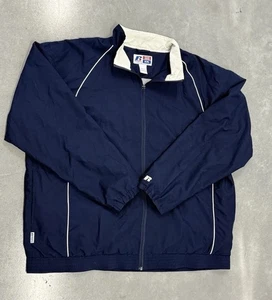 Russell Athletic Team Issue Windbreaker Jacket Men’s XXL Navy White Zip - Picture 1 of 5