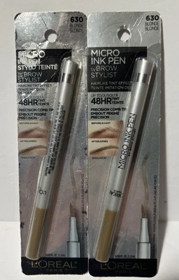 2 Pack Loreal Micro Ink Pen Brow Stylist Longwear Brow Tint 630 Blonde - Image 1 of 4