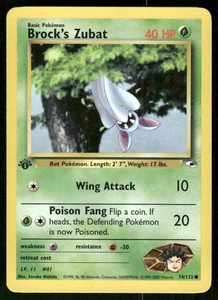 Pokemon Tcg NM Brock's Zubat [1st Edition] #74 Pokemon Gym Heroes - Picture 1 of 2