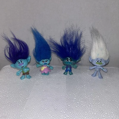 Lot Of 4 Dreamworks Trolls Branch  Hasbro  Brushable Hair Collectibles - Image 1 of 4
