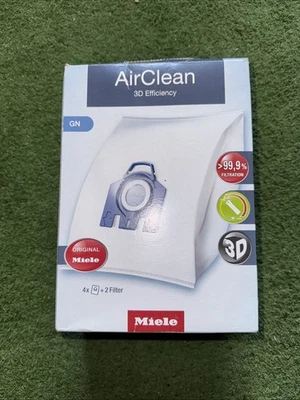 Miele 10123210 AirClean 3D Efficiency Dust Bag, Type GN | 4 Bags & 2 Filters - Image 1 of 3