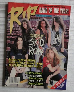 Vintage Magazine RIP March 1990 Skid Row Def Leppard Joe Satriani Tesla      159 - Picture 1 of 15