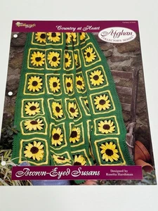 Brown Eyed Susans Country At Heart Afghan Crochet Pattern Card Needlecraft Shop - Picture 1 of 4