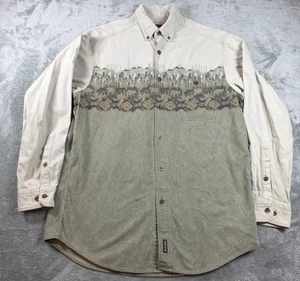 Vtg Woolrich Bear Forest Aztec Western Shirt Men’s L Button Front Outdoors 90s - Picture 1 of 7