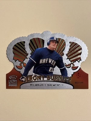 Jeromy Burnitz 2000 Crown Royale Limited #76 063/144 Milwaukee Brewers - Image 1 of 2
