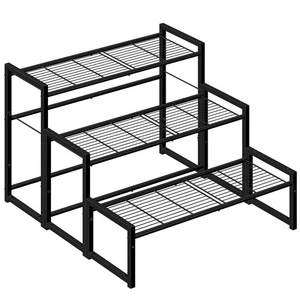 3 Tier Metal Plant Stand Outdoor Indoor Waterproof, Stackable Heavy Duty Tall... - Picture 1 of 6