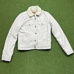 Levis Corduroy Sherpa Trucker Jacket Unisex XS Khaki Brown - Picture 1 of 18