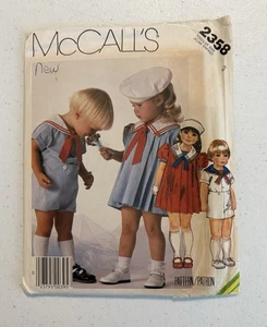 McCall’s Sewing Pattern Size 3 Dress, Sailor Suit and Hat - Picture 1 of 2