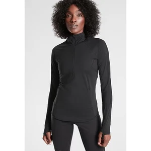 Athleta Eclipse Half Zip Pullover reflektierend Laufoberteil Langarm Yoga Medium - Bild 1 von 12