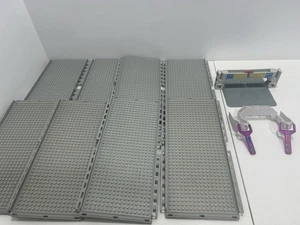 Rokenbok Giant Baseplate Lot Of 8 Gray Build Blocks Platform Railroad Gate READ - Picture 1 of 9