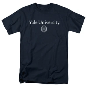 Yale University Adult T-Shirt Circle Logo, Navy, S-5XL - Picture 1 of 7