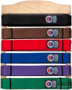 Martial Arts Belt Display Wooden Wall Rack Holder for Karate Taekwondo Belts - 6 - Picture 1 of 1