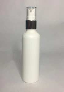 100ml White HDPE Plastic Boston bottles And Shiny Silver Serum Pump *ANY AMOUNT* - Picture 1 of 2