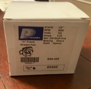 Packard 65455 C-Frame Motor 120 Volts 3000 RPM 1/2” Stack CWSE Rotation - Picture 1 of 6