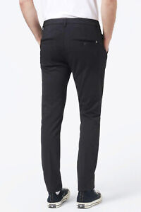 DONDUP UP235-JS108U GAUBERT Jersey Slim Chino Pant Stretch Trouser Black W32 L29