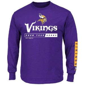 Minnesota Vikings Tee Purple Primary Receiver T-Shirt SHOW YOUR HORNS Men's L - Picture 1 of 1