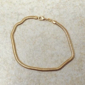 10" Herringbone Anklet Bracelet 18K Gold Plated 7mm width - Picture 1 of 4
