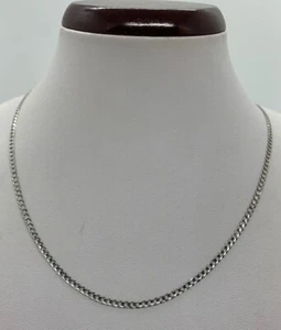14k Solid White Gold 3mm Cuban Link Chain Necklace Men's/Women's size 16"-" 30 - Picture 1 of 1