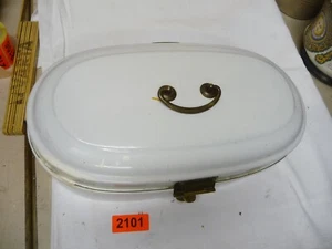 2101. Old Bread Bin Tin Bread Box Enamel Storage - Picture 1 of 5