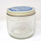 Vintage 1930s Burma Shave Embossed Ribbed Jar and Original Lid Minneapolis 14oz.