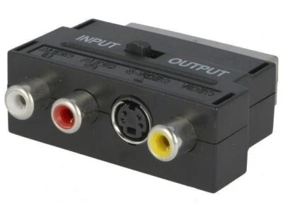 Scart Lead to SVHS & 3 x RCA Phono TV Adapter Converter Box  - Image 1 of 2