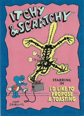 1993 SKYBOX THE SIMPSONS ITCHY AND SCRATCHY#I-21/61 BONGO TRADING CARD - Image 1 of 4