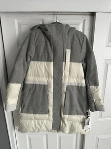 Lululemon Neu mit Etikett Winter Chill Wolle Parka 600 Daunenmantel silbergrau elfenbein Gr. 6 - Bild 1 von 10